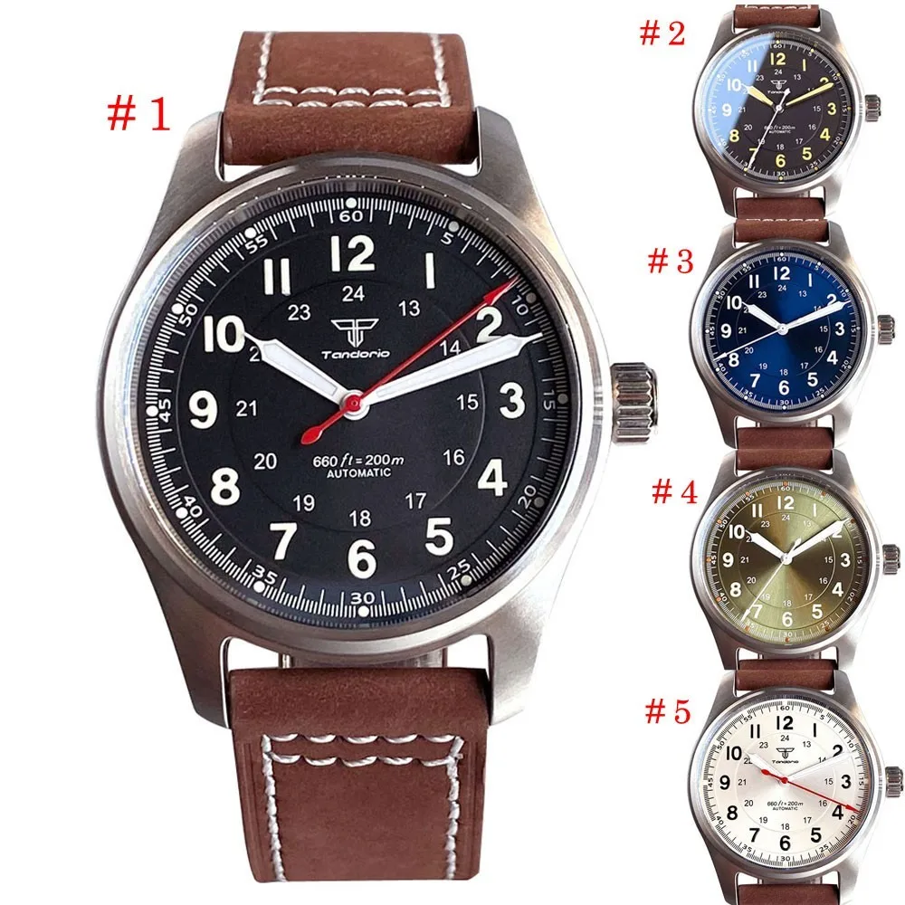 

Pilot 39 мм Tandorio черный синий сапфировое стекло Miyota Japan NH35A PT5000 автоматические мужские наручные часы