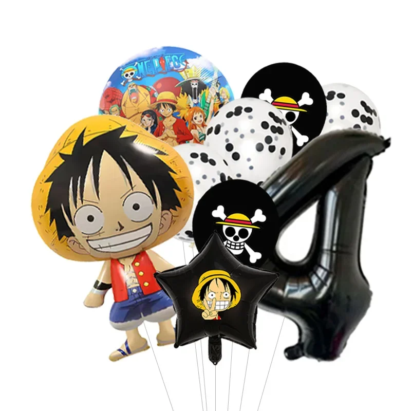 Anpassbarer One Piece Ballon-Bouquet Luffy Folienballon mit optionaler Altersauswahl für Jungen Anime-Geburtstag – Detail 5