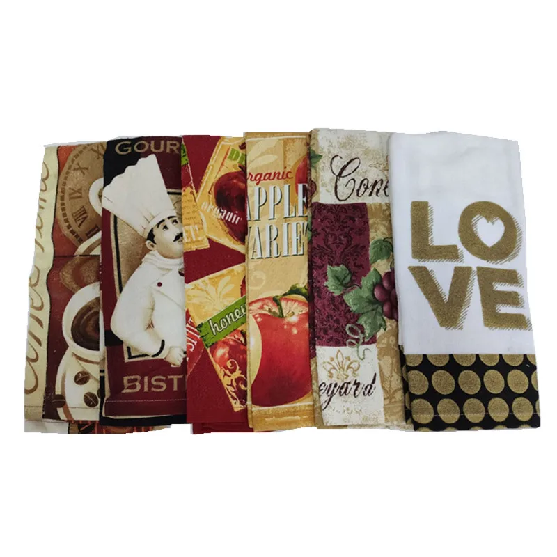 

1Pc 38x63cm Colorful Printed Cotton Kitchen Dishcloth Tea Towel Home Party Decor Gift
