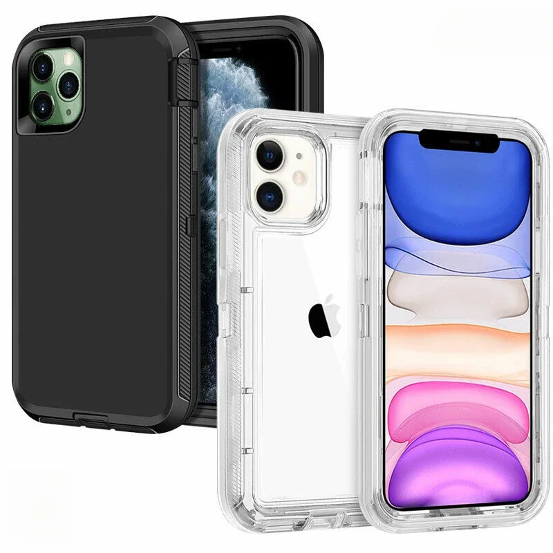 

Hybrid Heavy Duty 360 Full Body Case For iPhone 16 15 14 13 11 12 Pro Max XS XR XS 6S 7 8Plus Transparent Shockproof Armor Cover