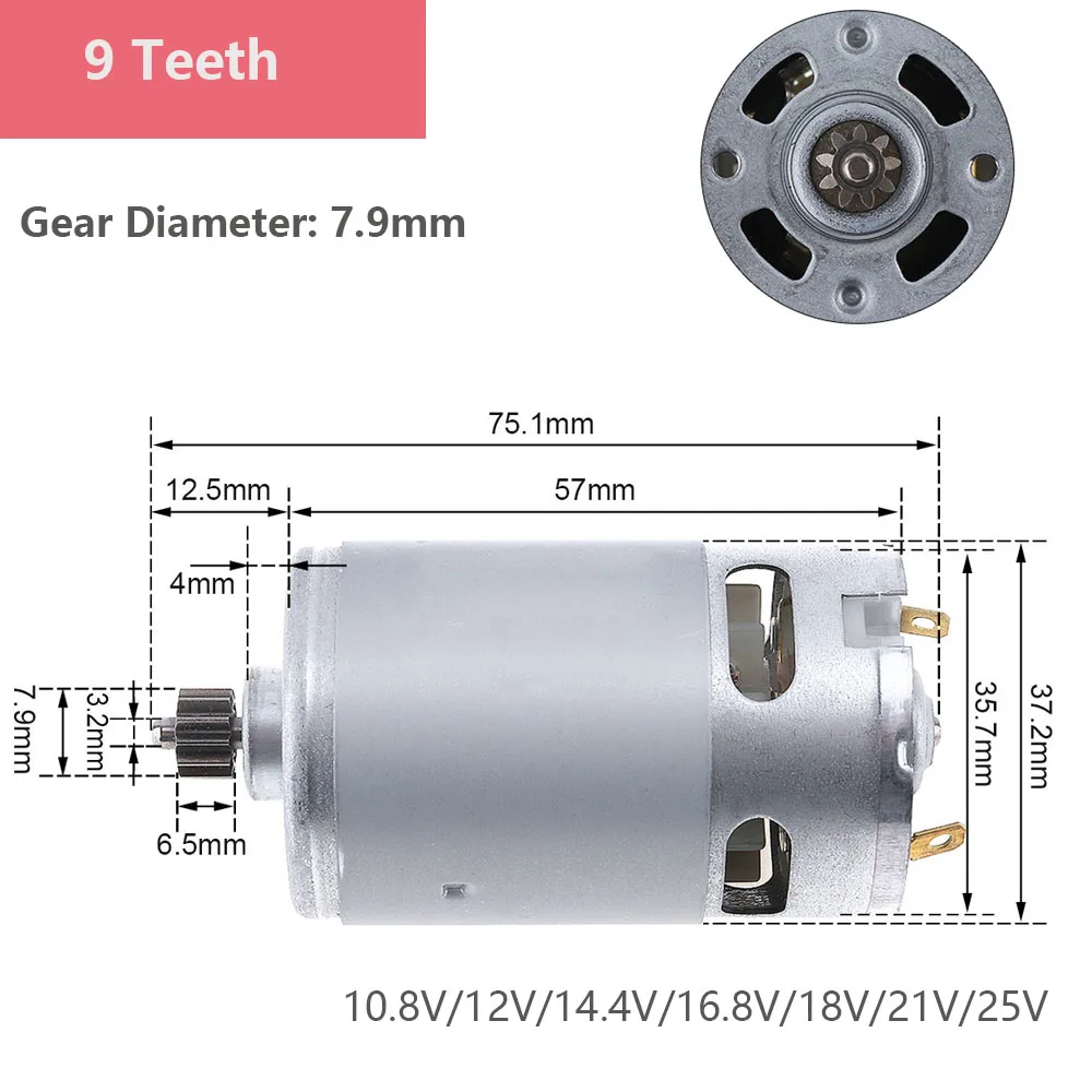 RS550 DC Motor 10.8V/12V/14.4V/16.8V/18V Electric Motor Engine High Torque Gear Box for Electric Drill / Saw Screwdriver