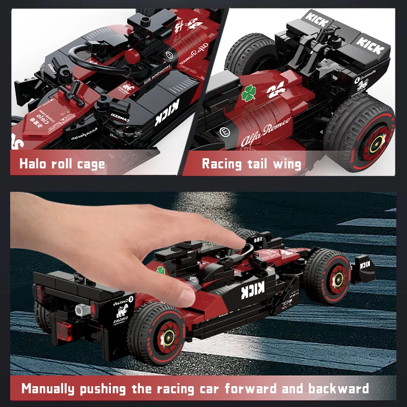 2023 1/24 Alfa Romeo C43 #24 Guanyu C42 #77 Bottas Formula Racing Car Building Blocks Model Toys Bricks for Children Gifts