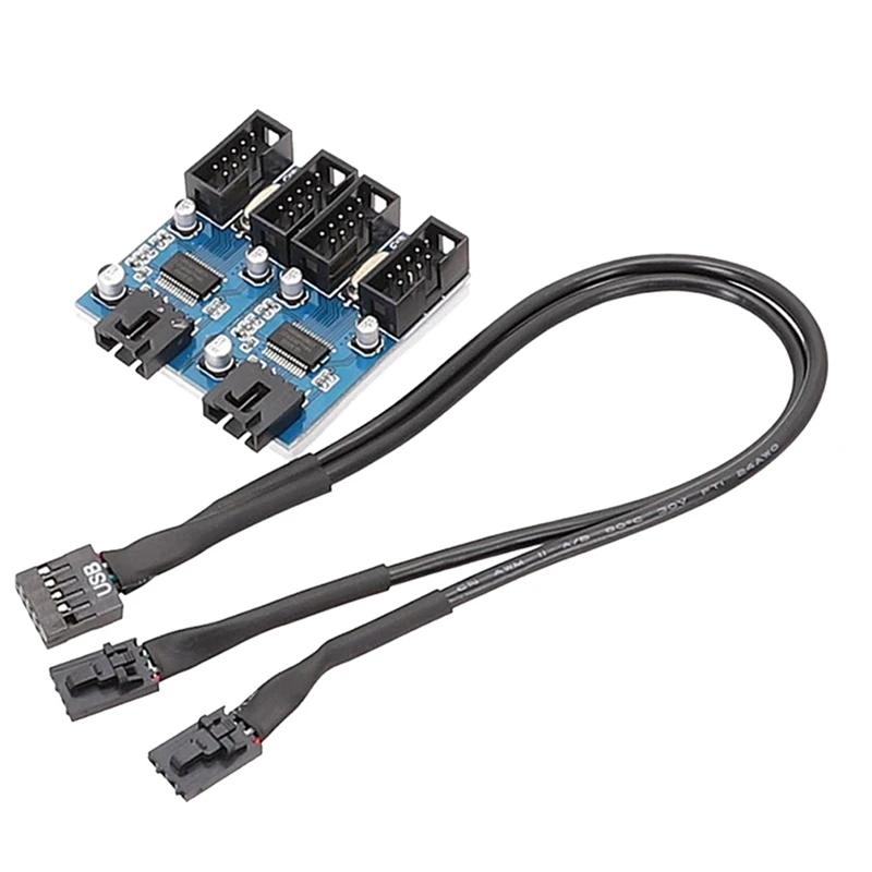 Extension Cable High Quality Motherboard 9Pin USB2.0  9PIN To Dual 9PIN With Chip Support Multi-Interface Shared