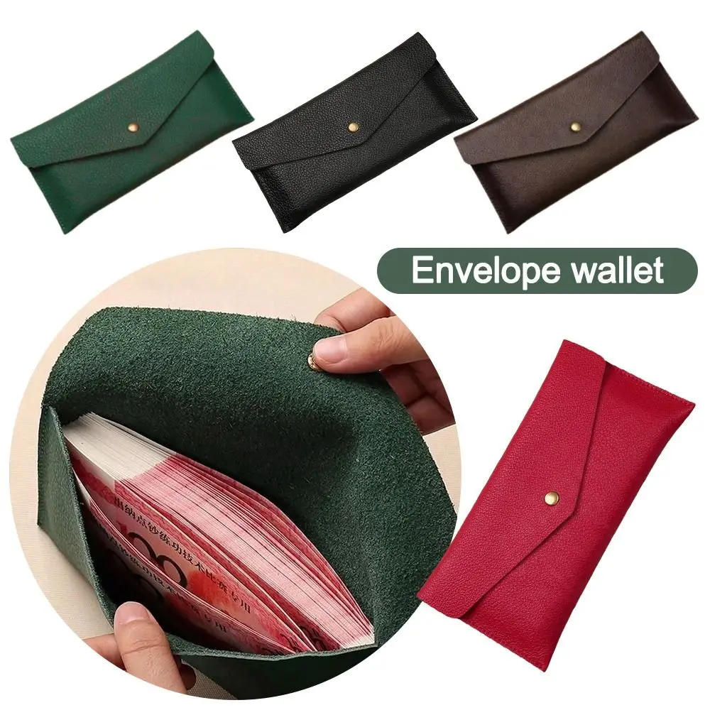 Neue Weiche Leder-Geldbörse Einteiliger Großraum-Münzbeutel PU-Leder Kartenhalter für Bargeldaufbewahrung