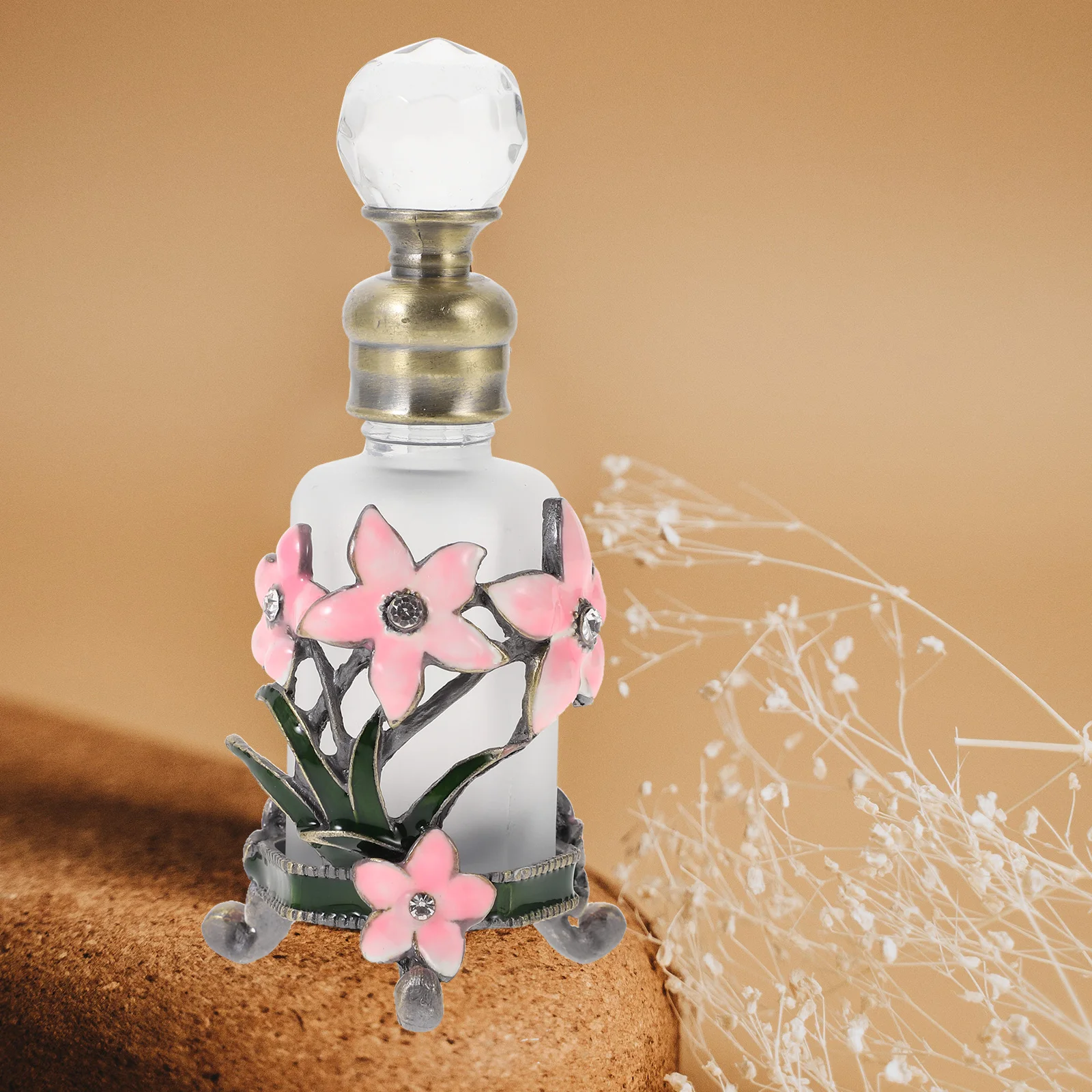 زجاجة عطر زجاجية غريبة على طراز الشرق الأوسط، حامل زيت عطري قابل لإعادة الملء، زجاجة تخزين عطر عتيقة، صغيرة فارغة #2