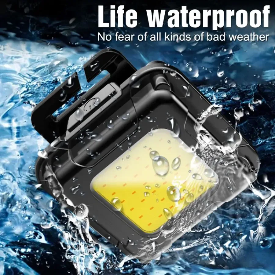 USB Rechargeable COB LED Headlamp Multifunctional Headlight Outdoor Emergency Head Flashlight Waterproof Mini Head Lamp