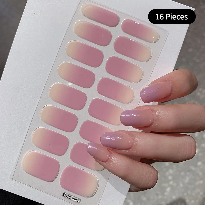 Gradient pełna okładka 3D naklejka do paznokci mlecznobiałe samoprzylepne paski naklejane ozdoby do paznokci naklejki do Manicure okłady do paznokci