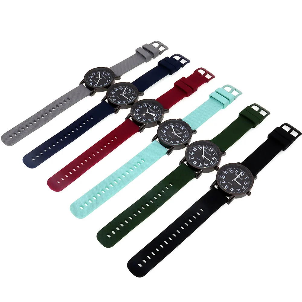 6Pcs Digital Wristwatch for Men And Women Silicone Strap Watch