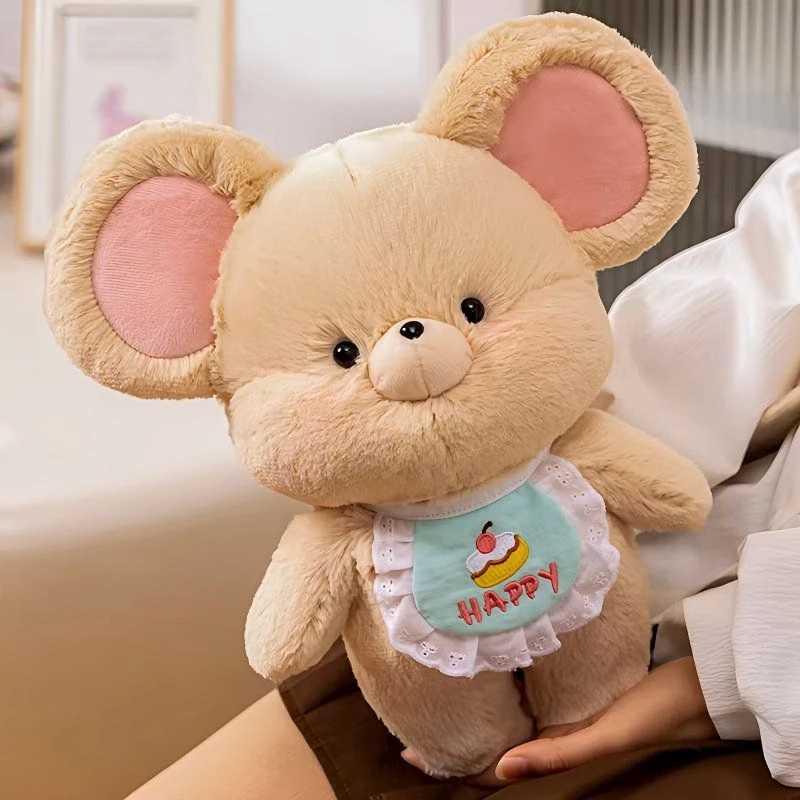 30CM schattige slabbetje muis knuffel om te slapen met liefde rond Kawaii dierenpoppen om kinderen verjaardag kerstcadeaus te geven