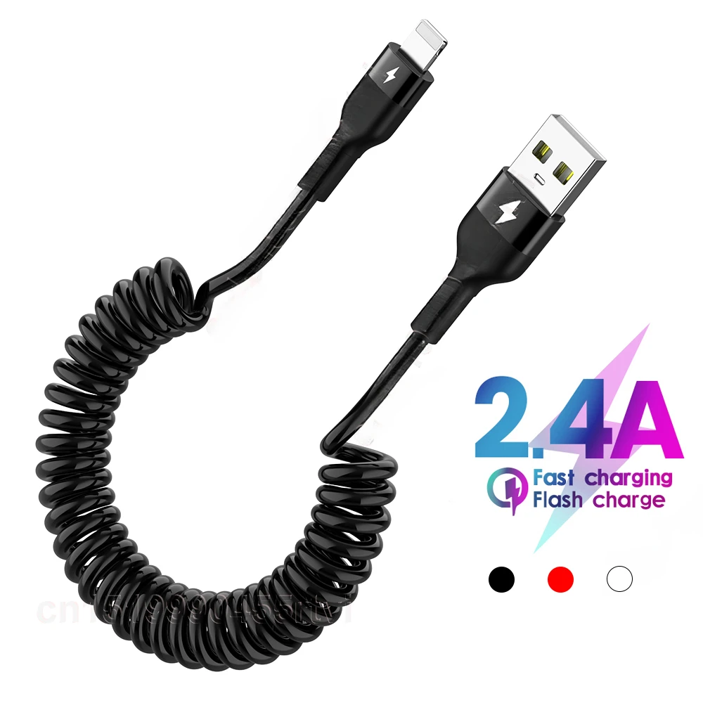 كابل شحن سريع لهاتف USB ، سلك سلك بيانات قابل للسحب ، آيفون 14 ، 13 ، 12 ، 11 Pro Max ، XS ، XR ، X ، 1/1.5m