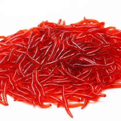 50 or100pcs Lifelike Fishy Smell Red Worms Soft Bait Simulation Earthworm Carp Bass Fishing Lures Artificial Silicone Pesca