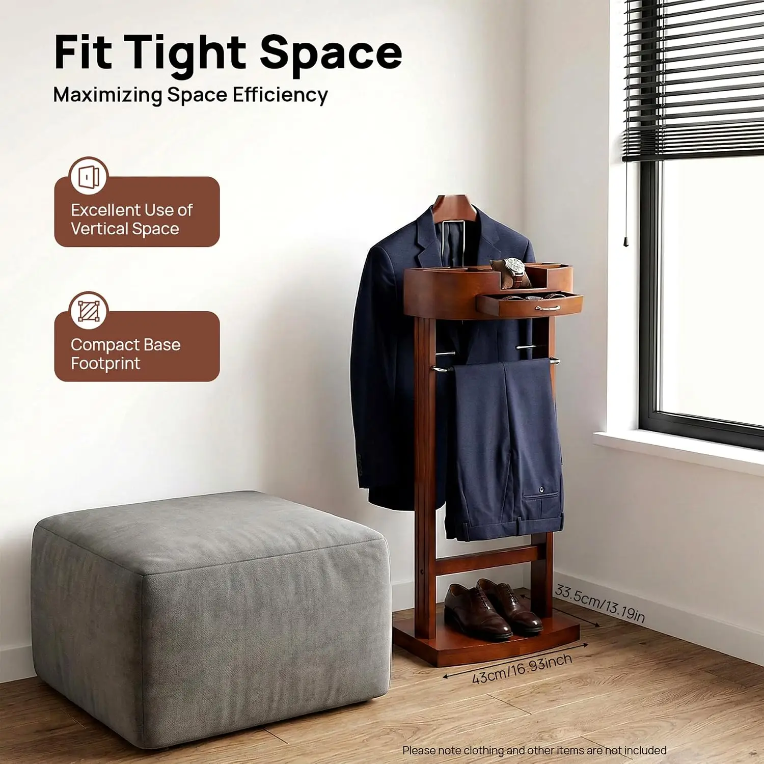 Freestanding Wooden Suit Rack 3
