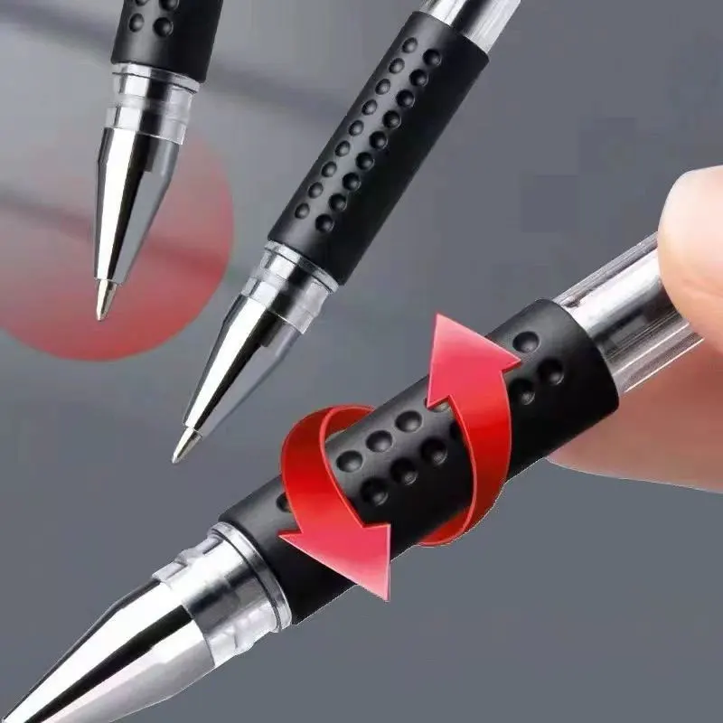 

12pcs Cute Pens Korean Stationery 0.5mm Gel Pens Kawaii Stationery Black/Red Ballpoint Pens School Supplies Office Accessories