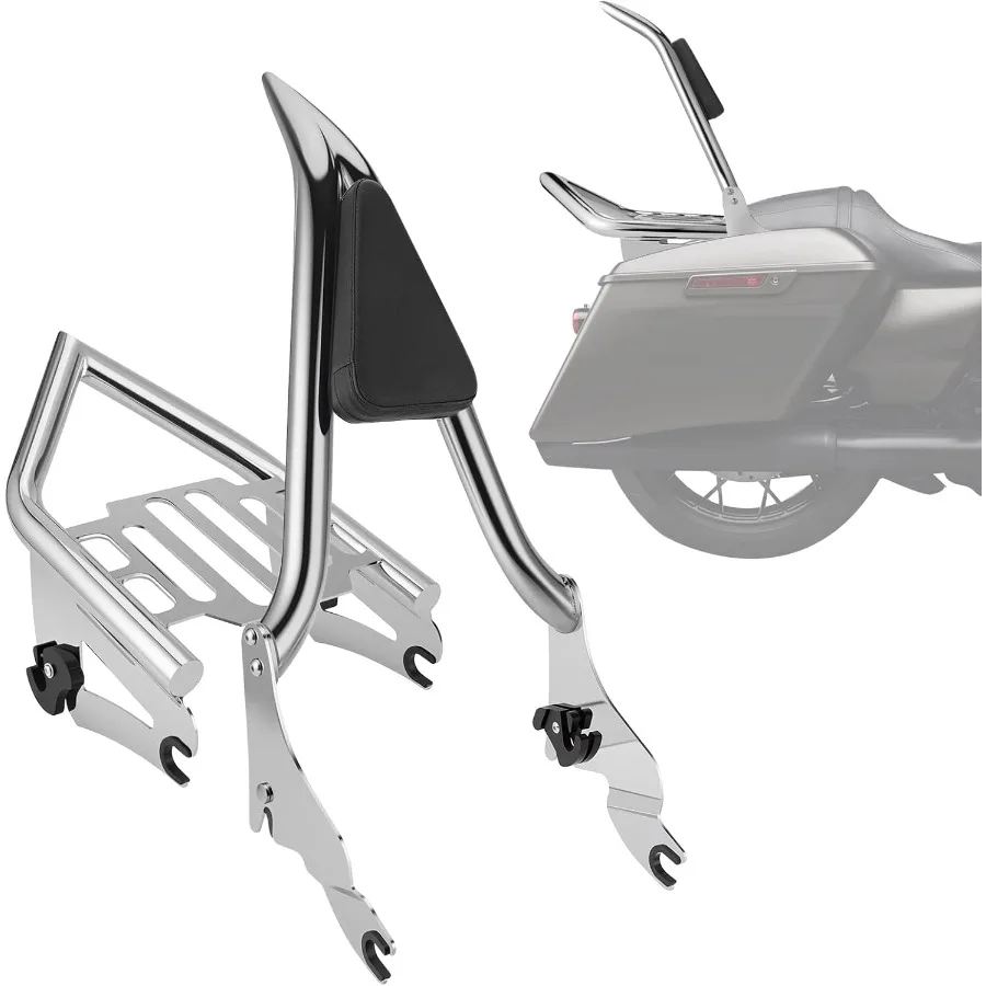 

Detachable Rear Passenger Backrest with Sissy Bar Luggage Rack for Harley Davidson Touring Models 20092024 Street Glide Road Gl