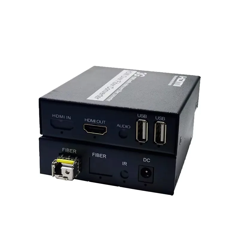 Uncompressed H-DMI KVM USB to Optical Converter ไม่มีกรอบลดลง Zero Latency H-DMI เมาส์คีย์บอร์ด Optical Converter 1200P @ 60Hz