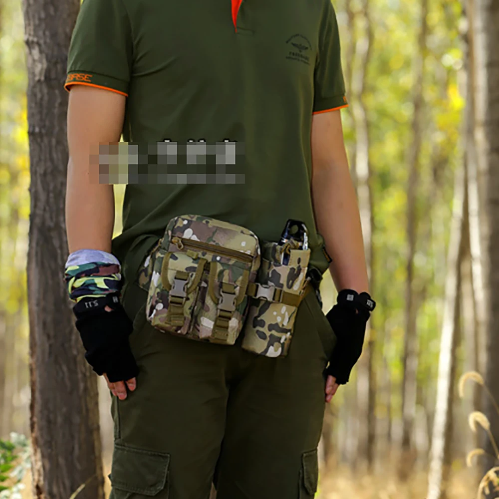 Männer Taille Fanny Pack Taschen Taktische Militärische Camping Reise Wandern Wasser Flasche Klettern Outdoor Sport Klettern Bum Hüfte Gürtel Tasche – Detail 30