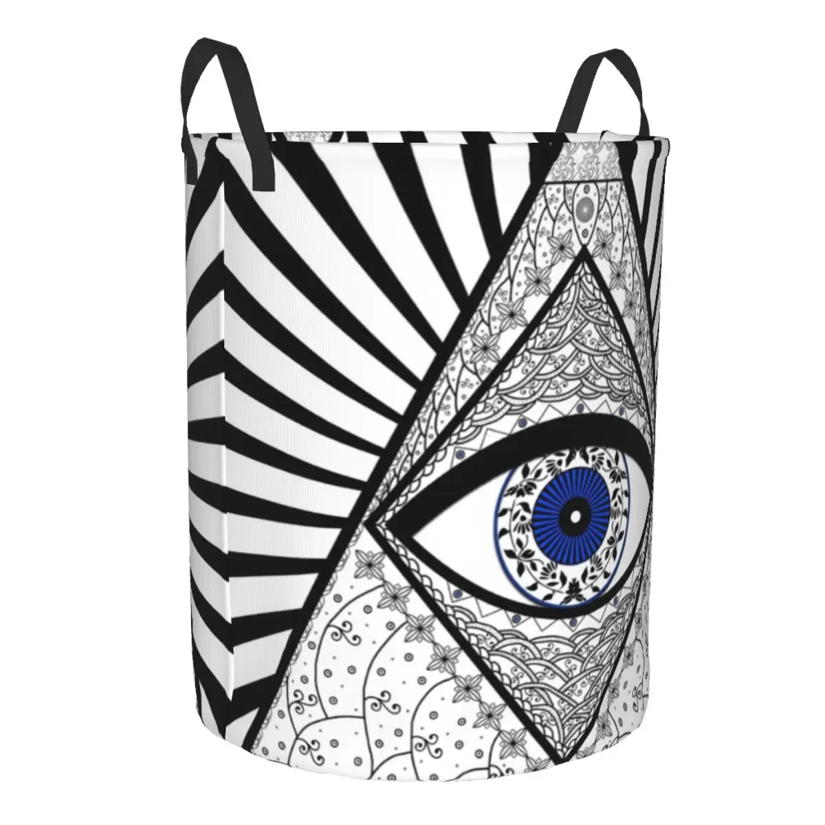 Evil Eye Good Luck Charm Energy Triangle Laundry Hamper Large Clothes Storage Basket Amulet Toy Bin Organizer for Kids