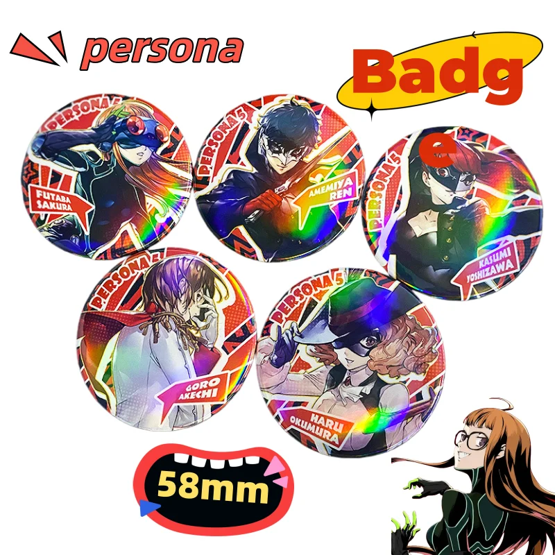 

Persona Amamiya Ren, Сакура Фutaba, булавки для значков персонажей мультфильмов аниме, индивидуальный студенческий рюкзак, подвеска, украшение, подарок