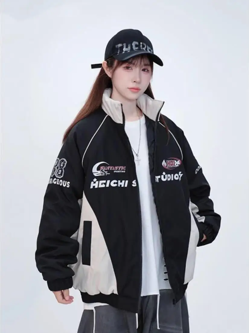 

American Sle Color Blo Jaet Loose Fit Stand Collar Men's Outerwear Casual Waterproof Polyester Zipper Closure