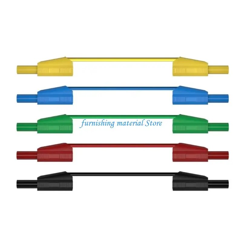 

Y5GD Pack of 5 Color Coded Stackable Test Cord 1meter Silicone Multimeter Cables 4mm Banana Plugs Designs for Multimeter Repair