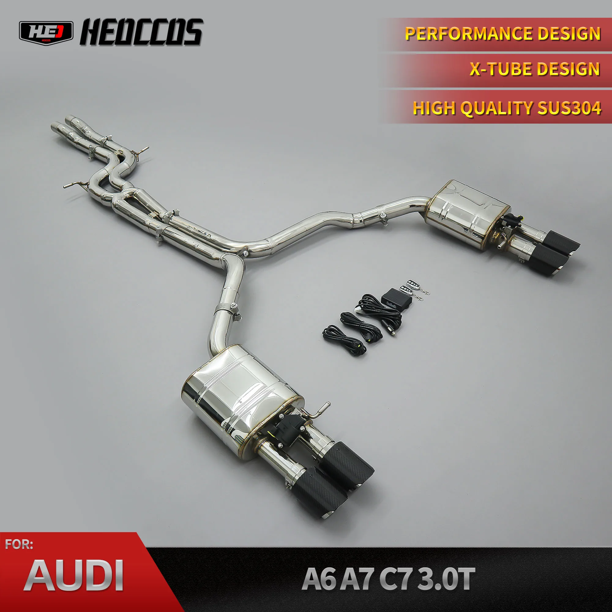 

HEO High Performance Valvetronic Catback Exhaust for Audi A6/A7/C7 2012-2018 304 Stainless Steel Muffler for 2.0T/3.0T Vehicl
