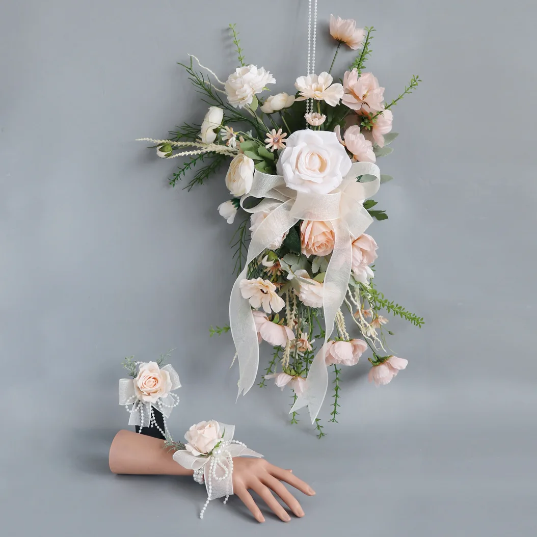 Bruiloft Accessoires, Bruid Hand Gehouden Bloemsimulatie, Hand Gehouden Bloemenfeest Rekwisieten, Westerse Stijl Hand Gehouden Bloemen