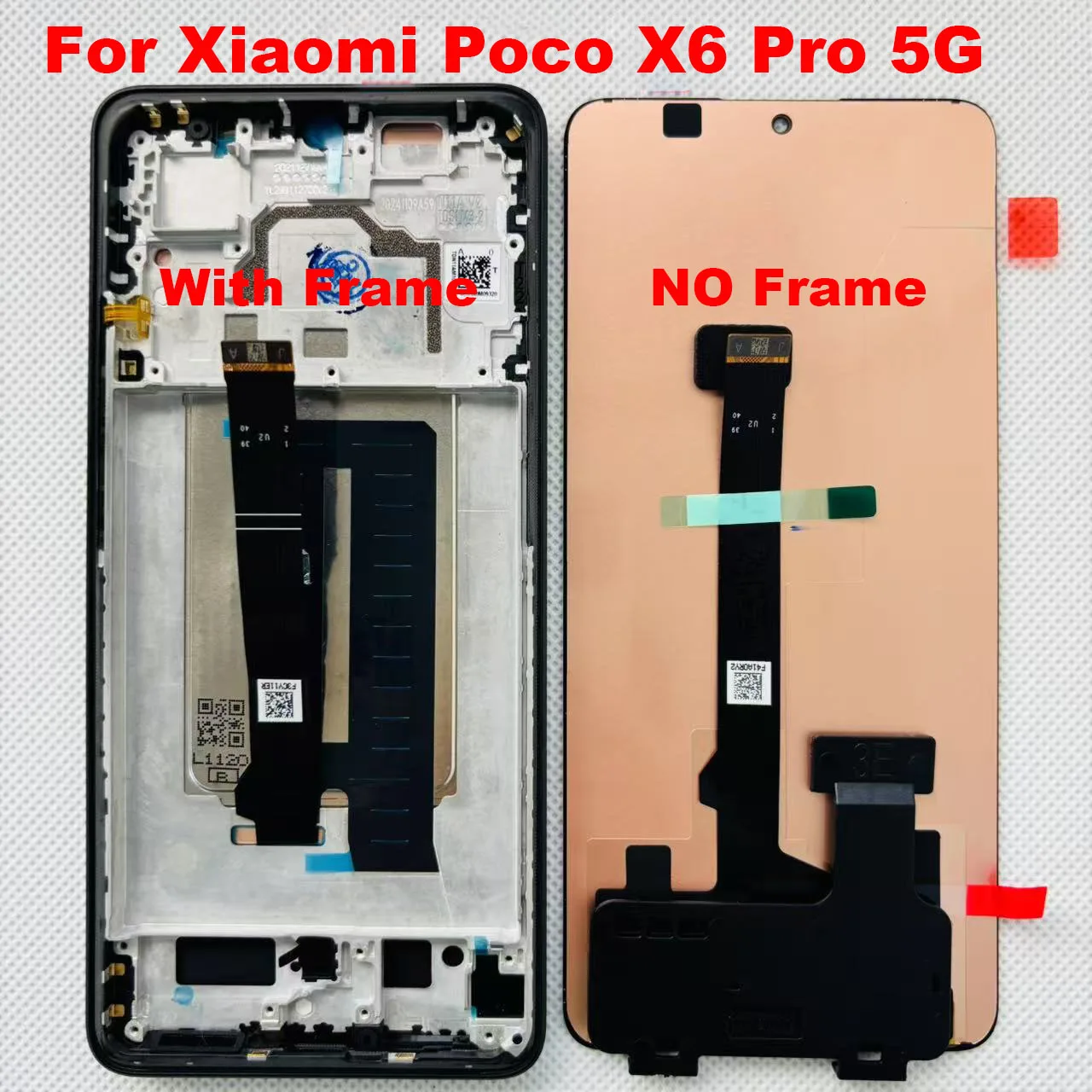 

6.67"AMOLED Original For Xiaomi Poco X6 Pro 5G 2311DRK48G LCD Display Screen Touch Digitizer Assembly For Redmi K70E With Frame