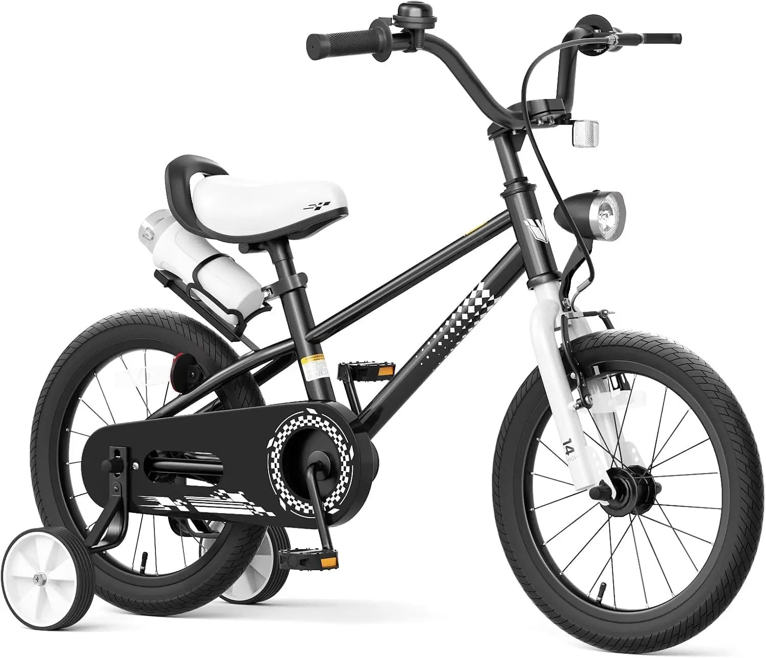 Rower dziecięcy 12 14 16 cali z kółkami pomocniczymi dla chłopców i dziewcząt w wieku 3+ lat, rower z uchwytem na bidon, dzwonkiem, Li