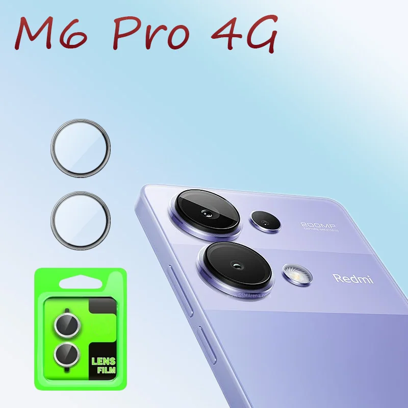 

Full Cover Camera Protector For Xiaomi POCO M6 Pro 4G Metal Ring Glass Camera Lens Film 3D Design High-quality lens protection