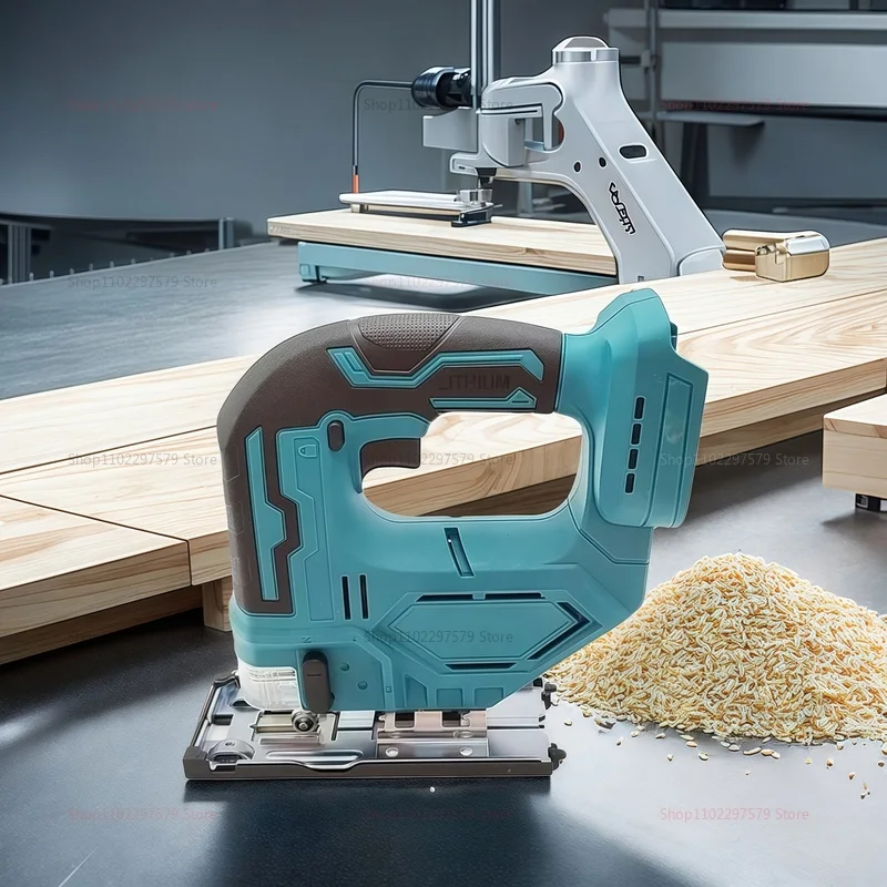 Seghetto alternativo elettrico a batteria Seghetto alternativo multifunzione portatile Utensile elettrico per la lavorazione del legno Lavorazione del legno regolabile per 18 V senza batteria