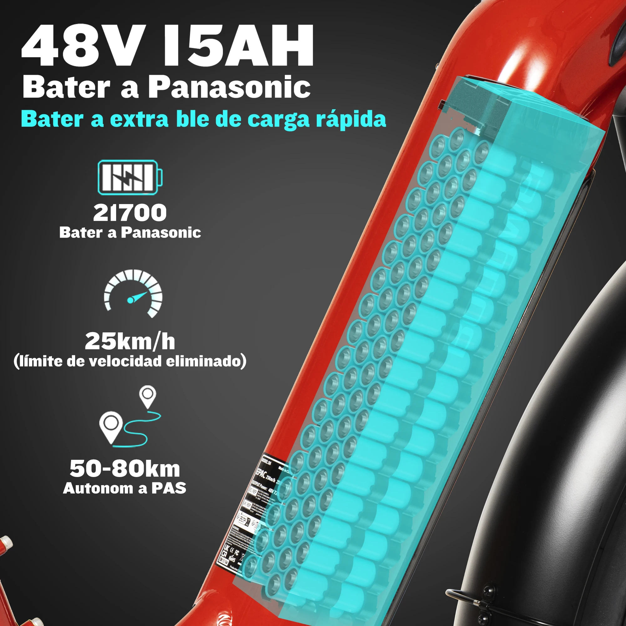 Bicicleta eléctrica Bodywel D9/D6 para adultos, con neumáticos anchos de 26 pulgadas, batería extraíble de 48 V y 15 Ah, motor BAFANG, autonomía de hasta 80 km, frenos de disco hidráulicos, disponible en stock en la UE.