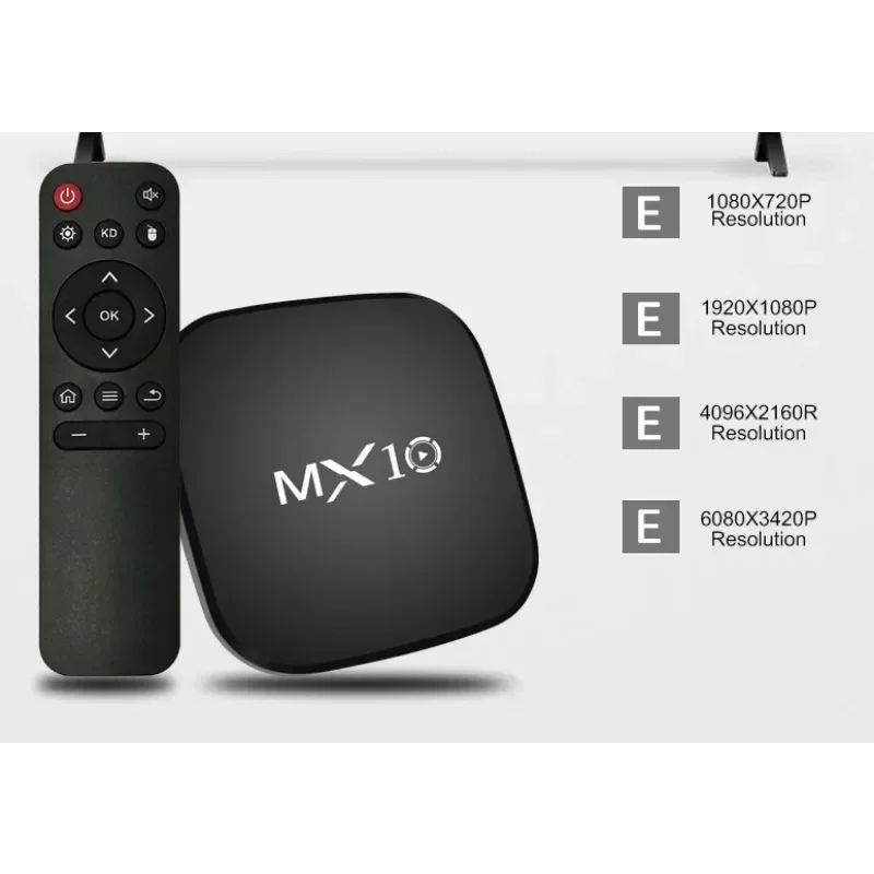 Receptor de TV RK3228 MX10 Android 7,1 OS Internet Tv Streaming Box Ram 128g espada Tv Box formatos de vídeo 3D negro 4K Gua 4k 8gb