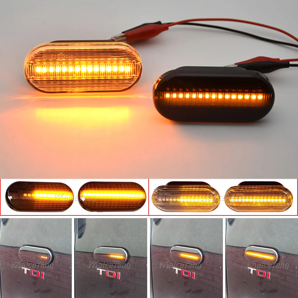 Intermitentes Led dinámicos para coche, lámpara de luz de posición lateral para VW Volkswagen Bora Golf 3/4 Passat 3B Polo 6N Sharan Vento T5 SEAT