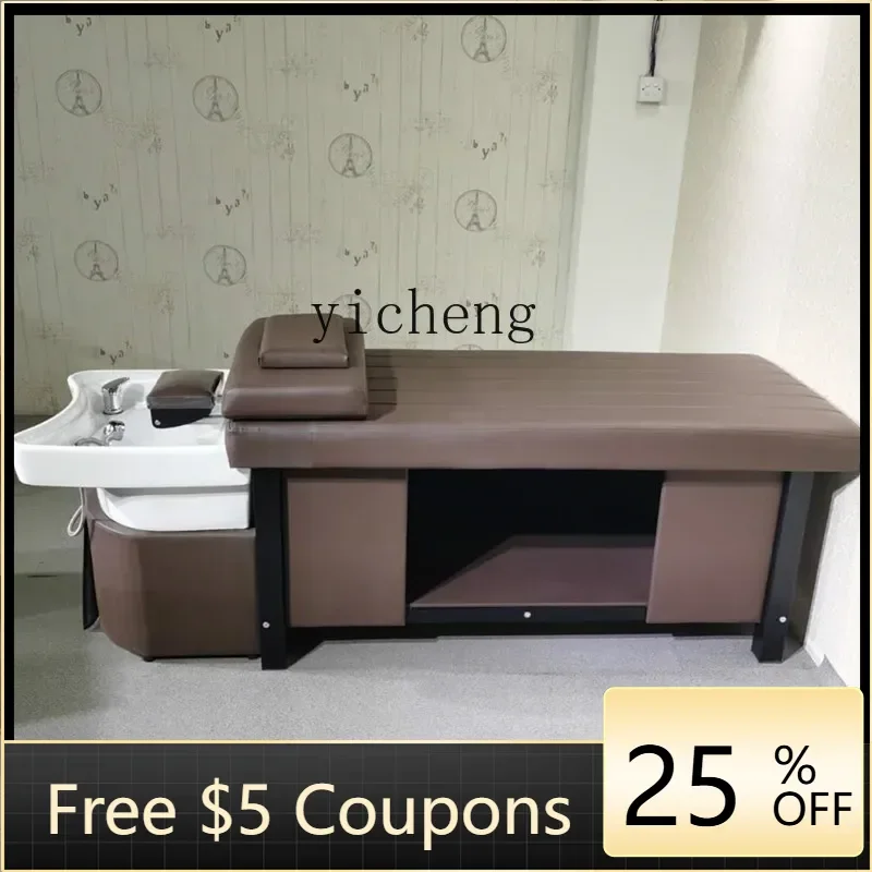 ABB Barber Shop Lying Completely Thai Shampoo Chair Massage Steaming Bed with Water Heater