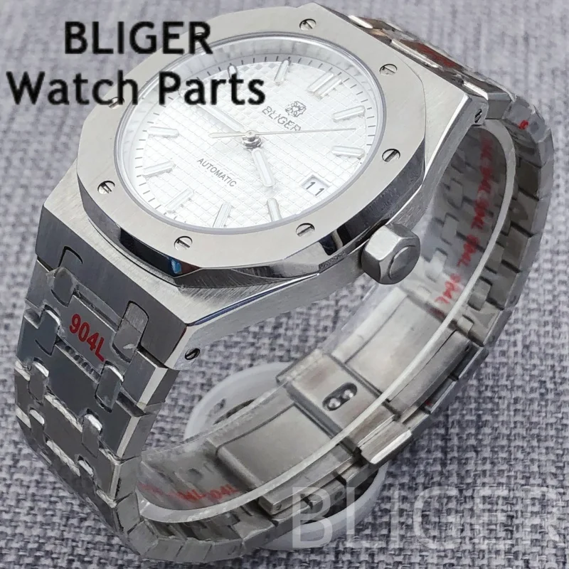 BLIGER 41 ミリメートル NH35 メンズ高級ビジネスステンレス鋼の腕時計男性スポーツエクセレンス防水腕時計タフな男性のギフト時計