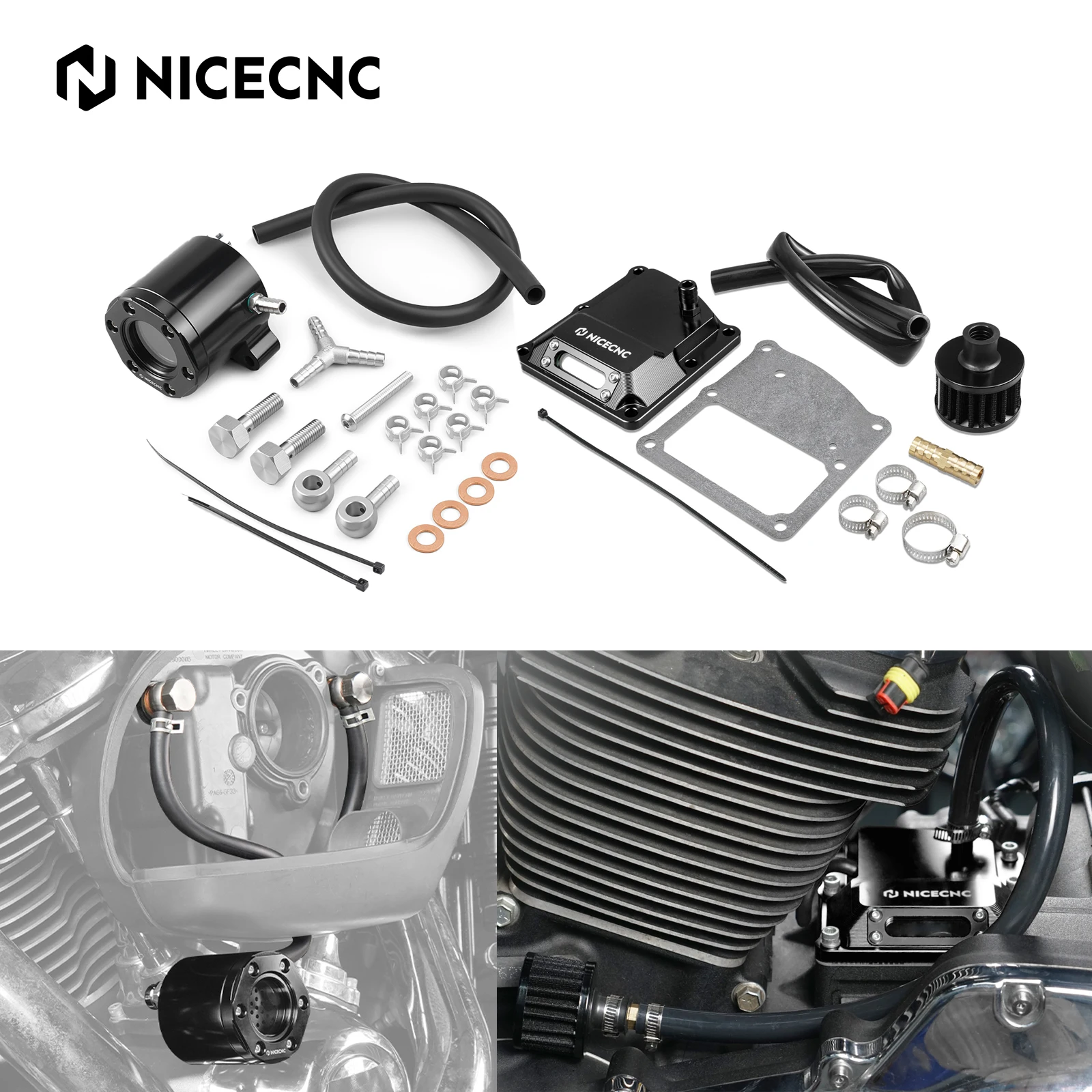 

External Breather Kit&Vented Transmission Top Cover For Harley Softail&Touring Street Glide FLHX /Special Road Glide 2017-2023