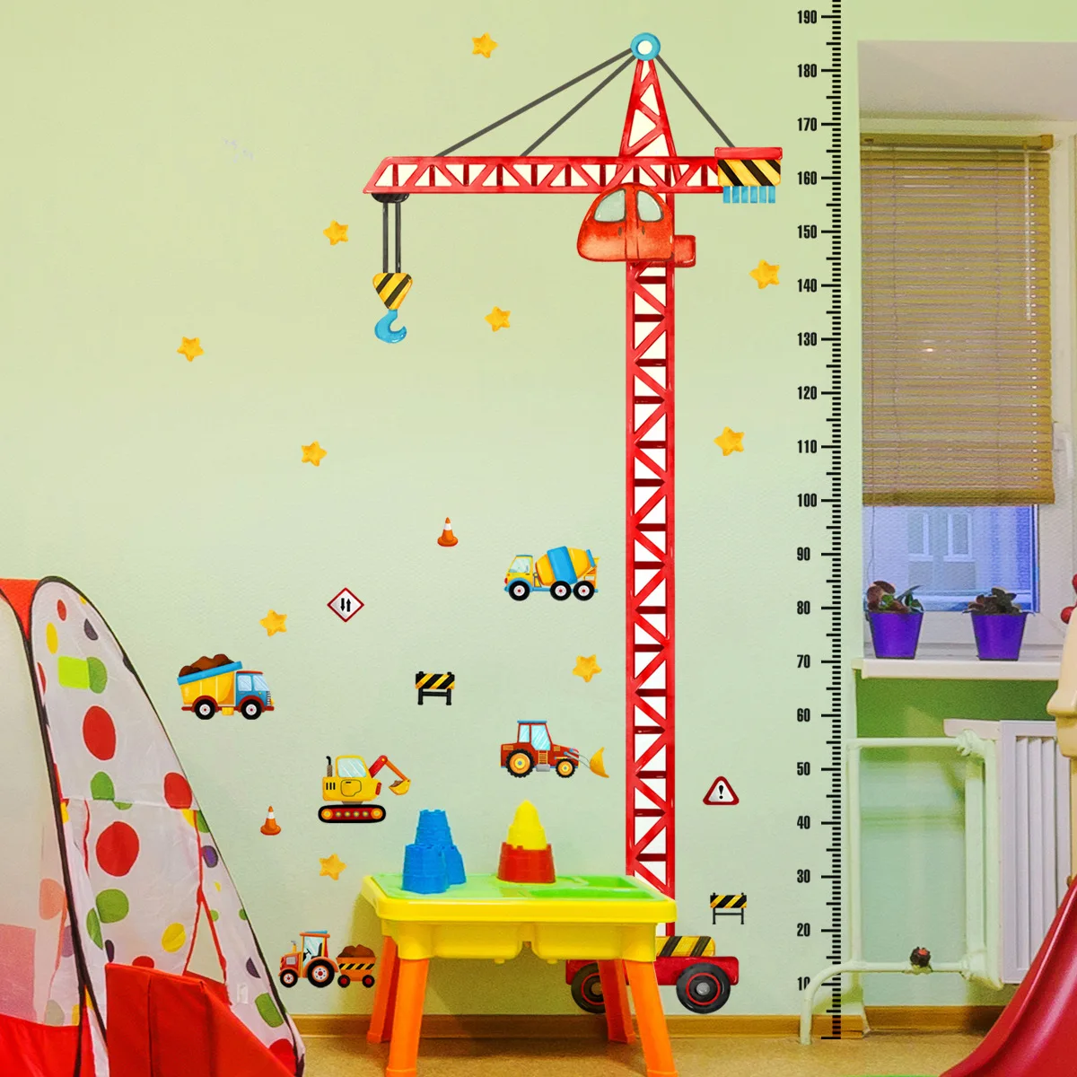 Large height feet tower crane body high post living room bedroom children room background wall home decoration wall post