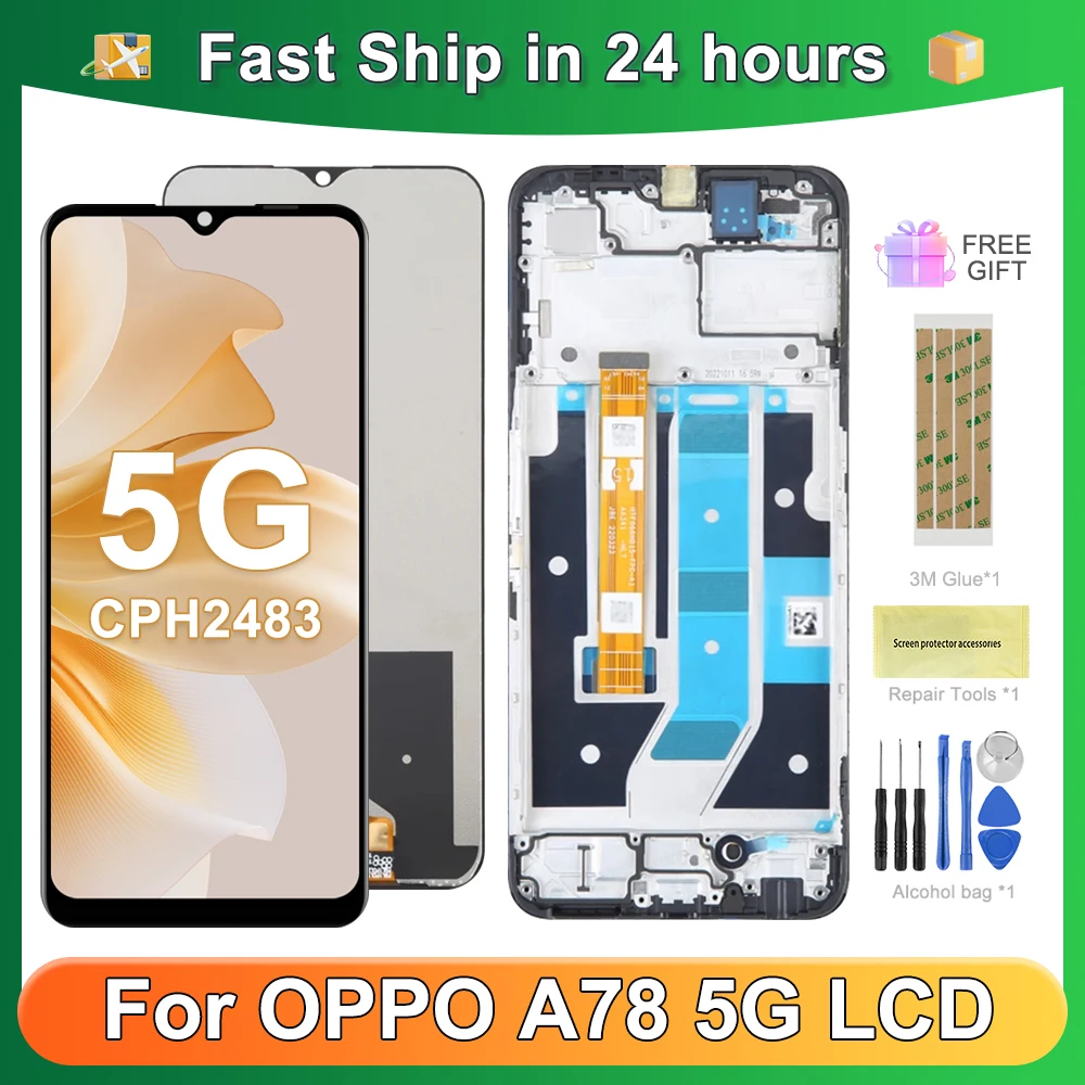 

For OPPO 6.56''A78 5G For Ori A78 5G CPH2483 CPH2495 LCD Display Touch Screen Digitizer Assembly Replacement