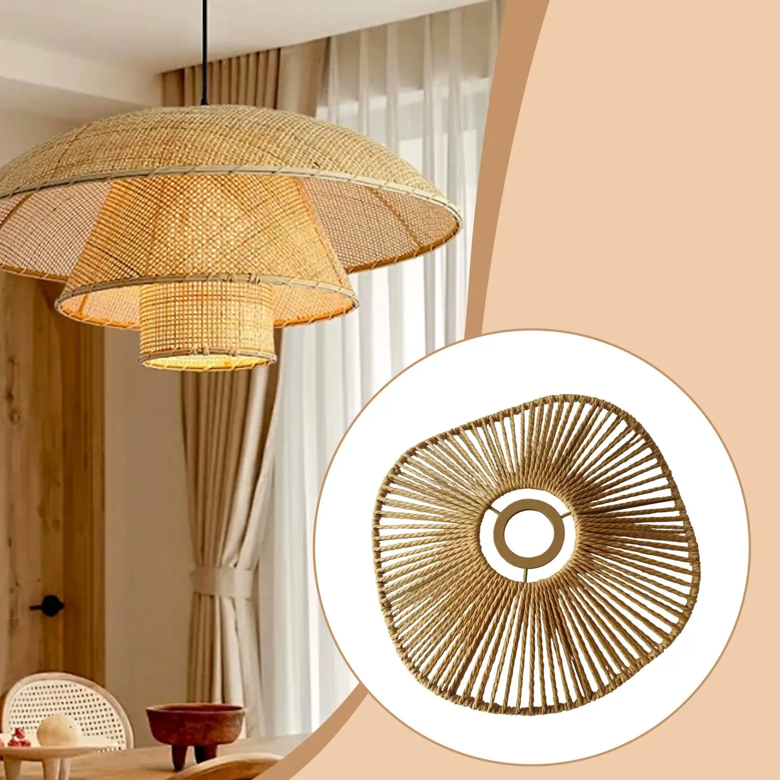 

Винтажный абажур из веревки и бумаги, железный светильник-подвеска в стиле шик для отеля, бара, антикварного магазина, обеденной зоны