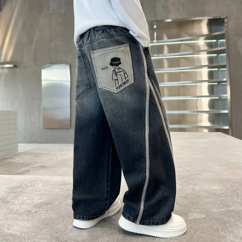 سراويل الأولاد في الربيع والخريف، في منتصف العمر ومتوسطي العمر، جينز للأولاد، وسيم ومتعدد الاستخدامات، سراويل للأولاد، كاجوال