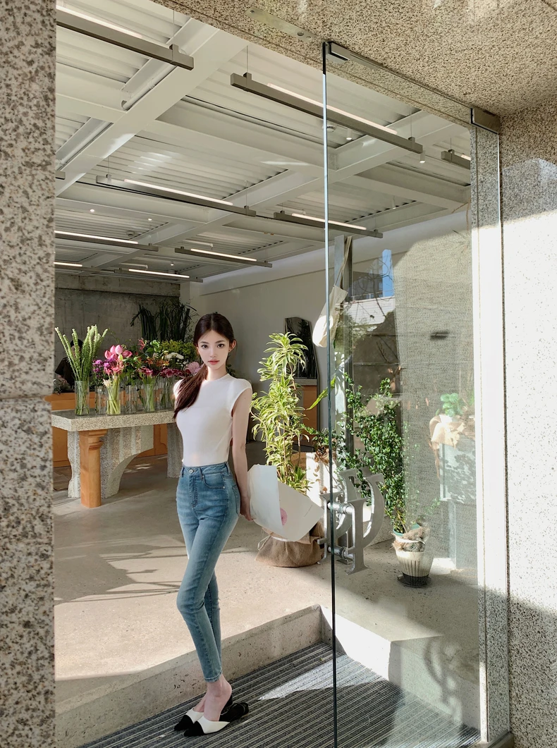 

Ретро джинсы-карандаш Slim Fit French Bread, осень 2025, с высокой талией, длиной 7/8, на молнии, повседневные, однотонные