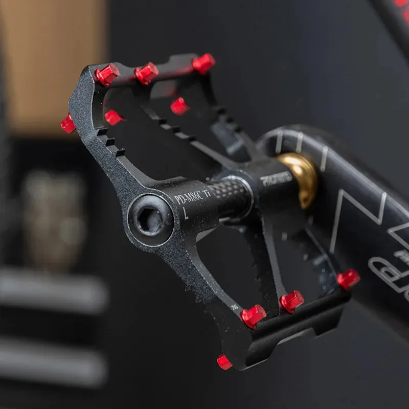 

Ultralight Titanium Shaft Mountain Bike Pedal CNC Aluminum Alloy Carbon Tube 3 Bearing Flat Wide Non-slip Road Bicycle Pedal