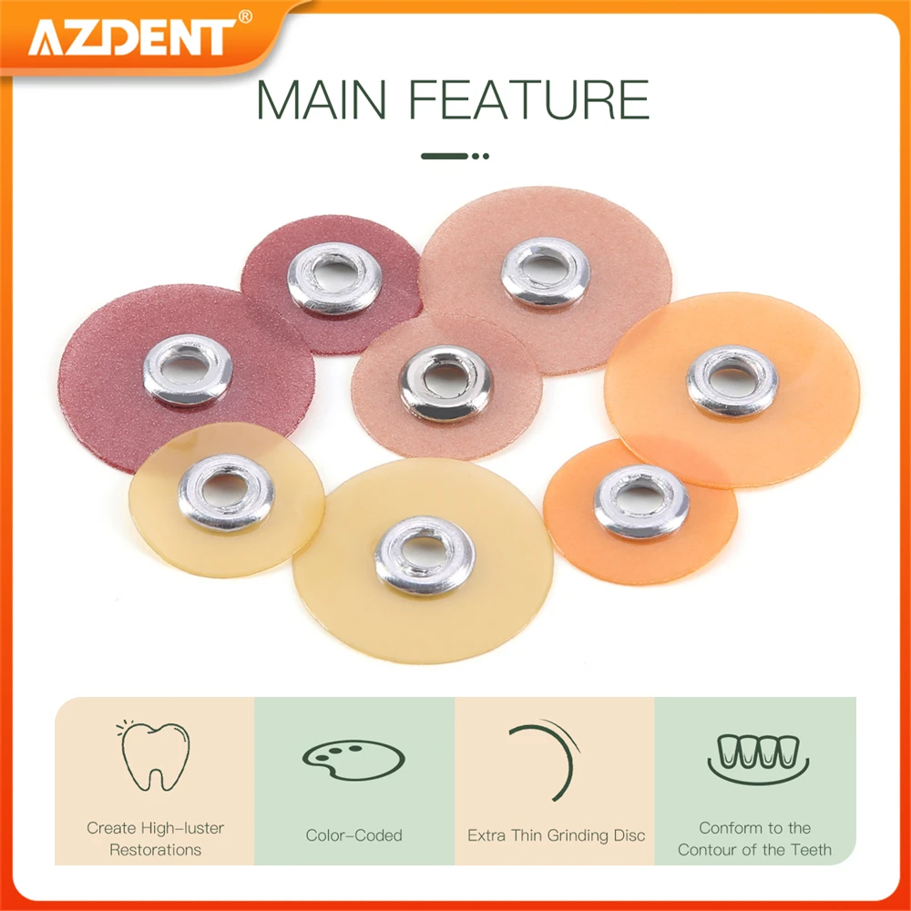 AZDENT 50pcs Dental Finishing Polishing Discs Superfine Fine Medium Coarse for Composites Ceramics Glass Lonomer Restorations