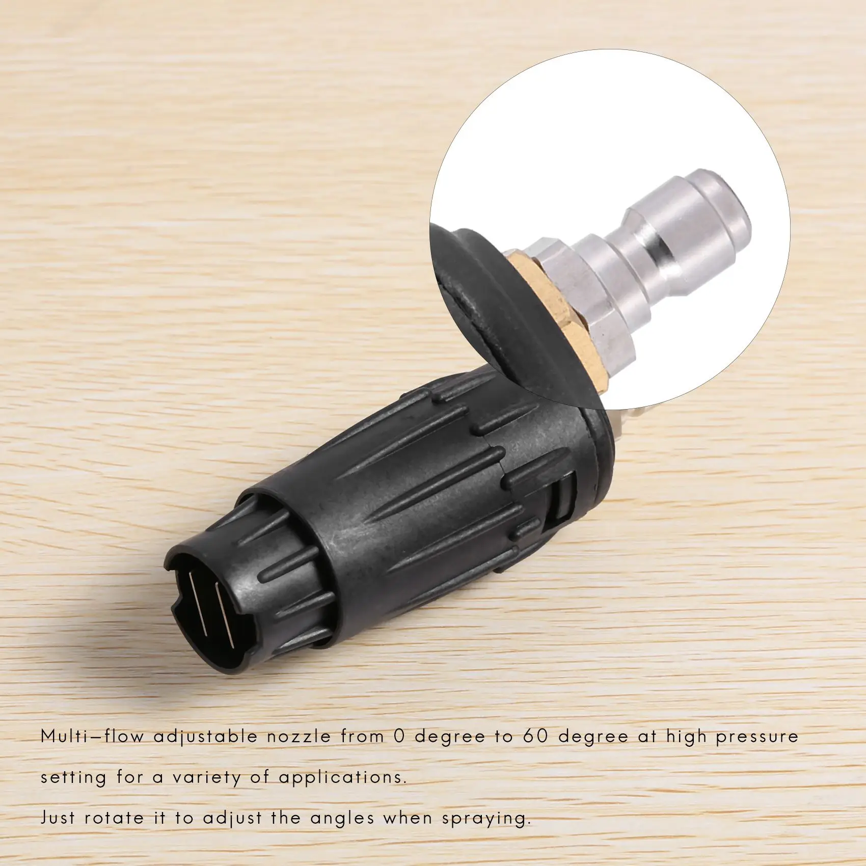 

Adjustable Pressure Washer Nozzle Tips, Variable Spray Pattern, 1/4 Inch Quick Connect Plug, 3000 PSI HOT