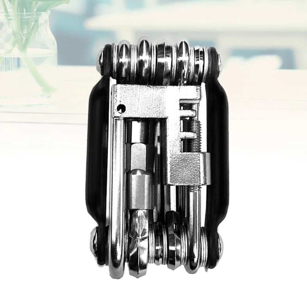 

11 in 1 Bicycle Repair Tool Kit for Road and Mountain Bike - Multi Function Cycling Maintenance Set Black Road Bike Repair Tool