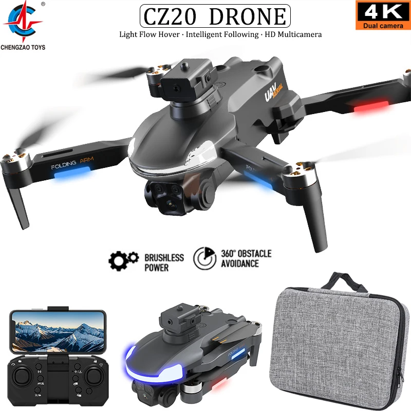 CZ20 GPS Drone 4K Professional WIFI FPV HD Dual Camera with 360° Obstacle Avoidance Quadcopter RC Helicopter Aerial Photography