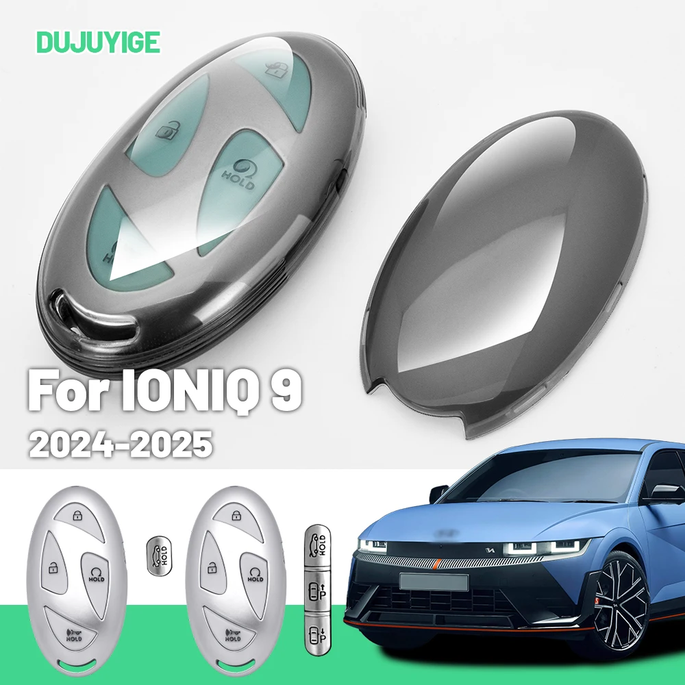 Clear TPU Car Key Case For Hyundai IONIQ 9 2024-2026 Key Fob Cover Protector Shell Auto Accessories 2025