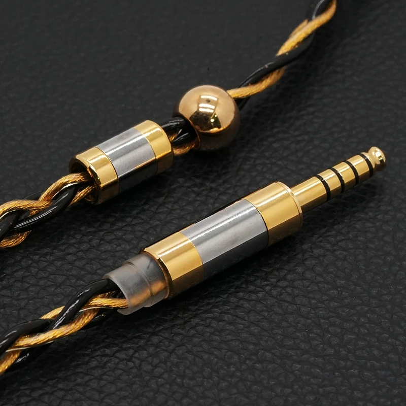XINHS R28 4-Kern Schwarz-Gold OCC Einkristall-Kupfer Vergoldet Silber Palladium Graphen Hybrid Kopfhörer-Upgrade-Kabel 4,4mm – Detail 6