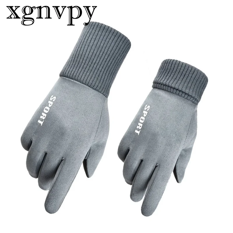 xgnvpy Windproof Cycling Gloves Bicycle Riding Suede Bike Glove Thermal Warm Winter Autumn Motorcycle Hand Protection Outdoor