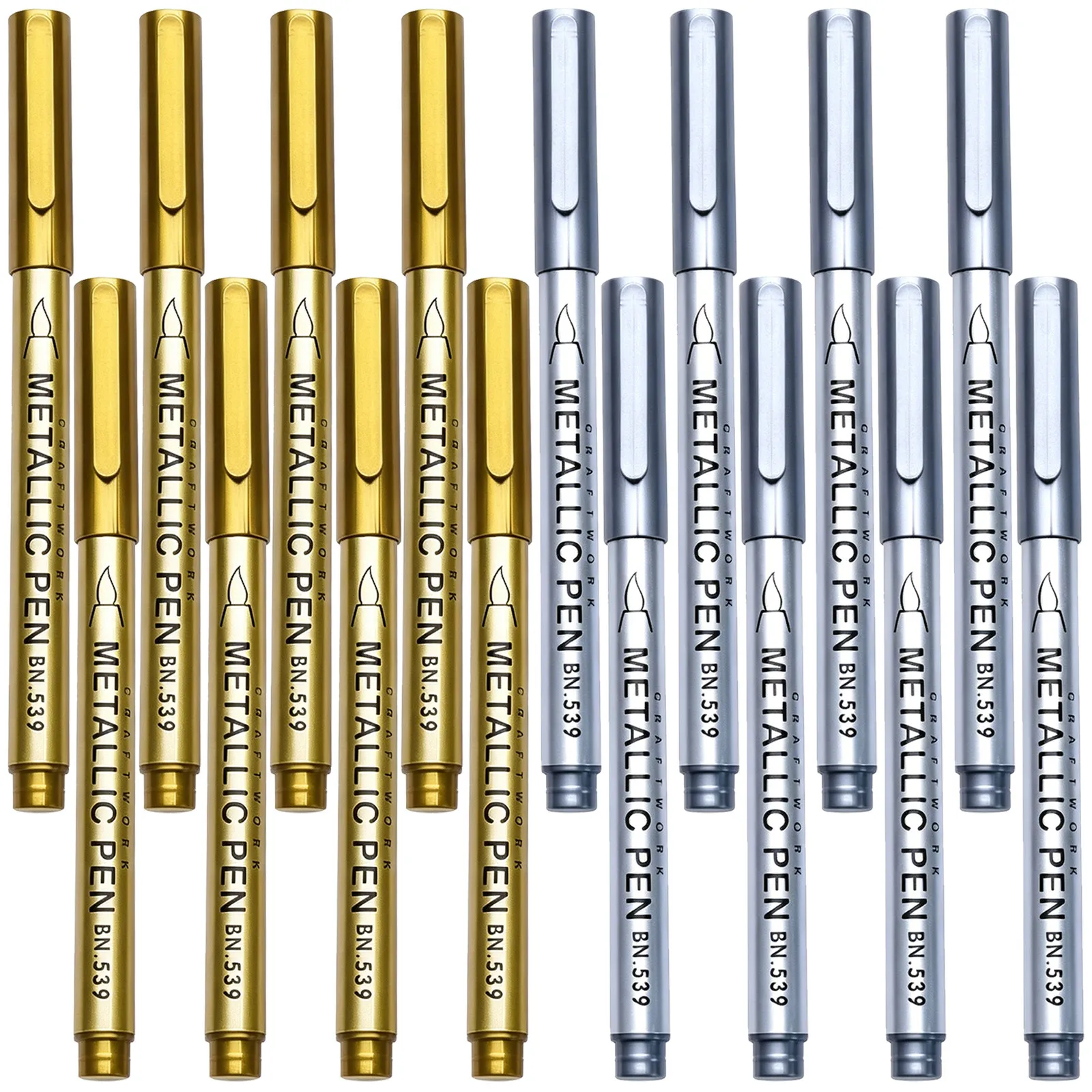 20 Pcs Markers for Guest Book Signing Silver Metallic Craftwork Pen Pens Writing Scrapbooking